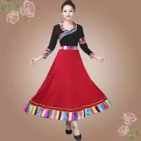 新款少数民族服装藏族舞蹈演出服中国风广场舞衣服民族风大摆舞裙