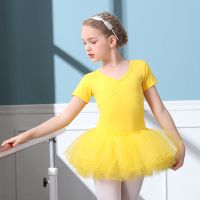 儿童舞蹈服装练功服夏短袖女童芭蕾舞裙六一幼儿园舞蹈演出服女孩