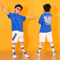 女童街舞潮装宽松夏季女孩爵士舞韩版男童表演服儿童帅气套装