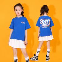 女童街舞潮装宽松夏季女孩爵士舞韩版男童表演服儿童帅气套装