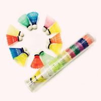 3支6只装塑料羽毛球尼龙胶高弹力训练球耐耐打12支室外室内