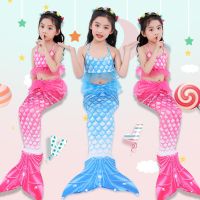 儿童女童美人鱼衣服游泳衣 小孩美人鱼尾巴公主裙套装