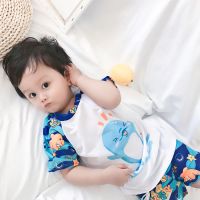 儿童泳衣男童泳裤泳镜套装男童分体小中大海豚恐龙游泳衣