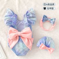 儿童泳衣女童连体美人鱼公泳衣可爱女孩比基尼公主裙式游泳装