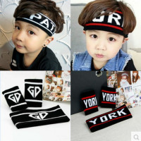 韩版运动护腕儿童街舞学生篮球跑步发带护手腕套装扭头套护具