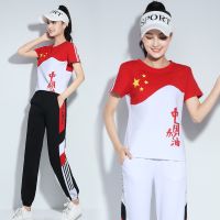 曳步舞跳舞运动装夏季杨丽萍鬼步舞蹈服棉广场舞服装新款套装女