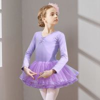 儿童练功服女童幼儿芭蕾舞蹈服长袖春秋季演出服女孩蓬蓬裙棉