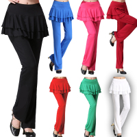 广场舞服装新款裙裤牛奶丝拉丁舞裤跳舞裤长裤子女春夏季舞蹈裤裙