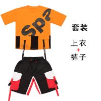 儿童街舞套装个性男童帅气宽松六一表演服女童爵士舞服装走秀