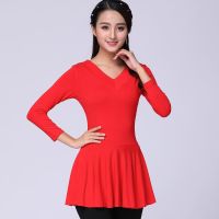 广场舞服装上衣中长袖莫代尔新款练功服拉丁舞蹈服跳舞衣服女成人