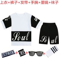 儿童街舞服装夏季潮男童帅气短袖套装小学生六一爵士舞演出服