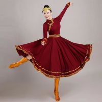 新款蒙古舞蹈大摆裙女少数民族蒙古舞台装内蒙古大草原成人表演服