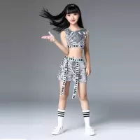儿童演出服新款亮片爵士舞街舞套装男女少儿jazz舞蹈表演服装