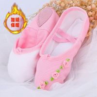 蕾丝珍珠花边儿童舞蹈鞋女芭蕾舞鞋软底练功鞋女童猫爪鞋