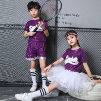 儿童爵士舞演出服亮片蓬蓬裙合唱团钢琴表演服男女童啦啦操舞蹈服