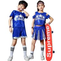 儿童爵士舞演出服亮片蓬蓬裙合唱团钢琴表演服男女童啦啦操舞蹈服