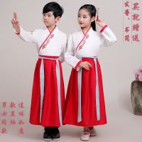 儿童汉服古装女童国学男童小学生表演服三字经弟子规书童演出服装