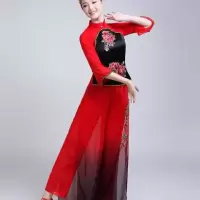 新款秧歌服成人古典舞演出服女飘逸中国风扇子舞蹈服装广场舞套装