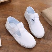 浅口小白鞋女童体操鞋幼儿园室内鞋儿童布鞋舞蹈鞋小白帆布鞋