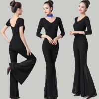 新款形体礼仪训练套装舞蹈培训连裆色练功服装女模走秀现代舞