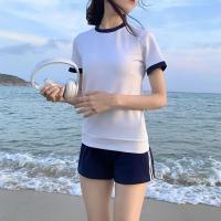 日系少女套装微胖夏季欲风学院学姐体操服游泳沙滩体操服啦啦队