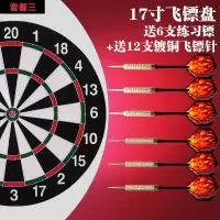 飞镖盘套装 17寸大号双面针式飞标盘射击靶子 磁性安全镖靶飞镖针