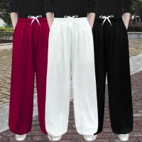 春夏棉麻太极裤男女宽松灯笼裤亚麻晨练裤健身裤瑜伽裤武术练功裤