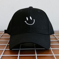 黑色棒球帽笑脸刺绣男女士帽子春夏韩版ins鸭舌帽学生帽
