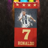 欧洲杯足球运动长毛巾英西意甲巴萨梅西c罗欧冠大浴巾来图