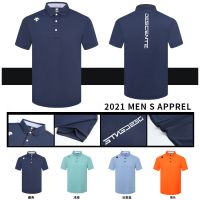 不起球不变形速干高尔夫服装男球衣服男装短袖t恤男翻领polo衫夏