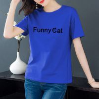 棉短袖t恤女夏装宽松韩版打底衫百搭显瘦上衣ins印花体恤潮