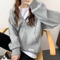 秋冬装卫衣女2021新款慵懒风宽松开衫连帽外套中长款潮上衣