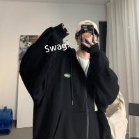 300斤大码卫衣女秋冬ins宽松胖mm220韩版古着vintage外套连帽开衫