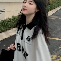 棉春秋季2021新款领长袖t恤女学生韩版宽松百搭炸街上衣服