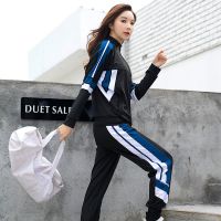 运动套装女瑜伽服套装女秋冬健身服跑步运动服速干显瘦大码四件套