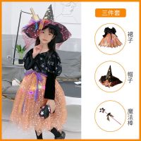 新款万圣节cos服装女童可爱演出服儿童主题小仙女纱裙带帽