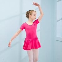 女童舞蹈服装练功服秋幼儿儿童棉长袖蝴蝶结连体服连衣裙芭蕾舞服