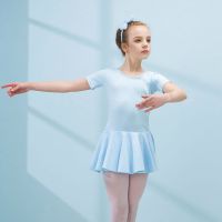 女童舞蹈服装练功服秋幼儿儿童棉长袖蝴蝶结连体服连衣裙芭蕾舞服