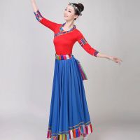 跳舞套装藏族舞蹈演出服成人中国风舞蹈服古典舞蹈大摆裙