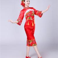 新款秧歌服女装2020民族舞蹈演出服装腰鼓舞扇子舞表演服装