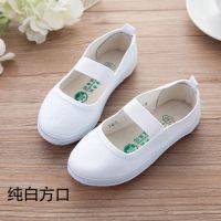 青岛儿童舞蹈鞋六一节目表演女童红头鞋男童蓝头鞋体操小白鞋