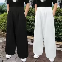 春秋亚麻裤男女秋冬加绒灯笼裤晨练裤棉麻瑜伽健身武术练功裤
