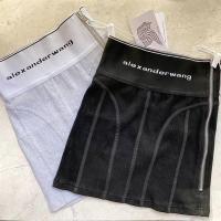 logo织带腰包臀半身裙短裙女弹力包臀侧拉链针织性感aw大王