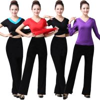 广场舞服装新款套装短袖上衣裤子两件套健身舞蹈练功服跳舞衣服女
