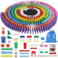 儿童拼装多米诺骨木质积木玩具男孩女孩 开发智力生日礼物