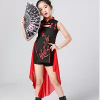 六一儿童演出服爵士舞蹈服模特t台走秀街舞表演古典时尚旗袍