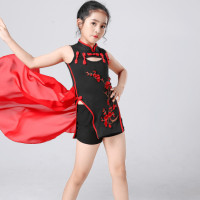 六一儿童演出服爵士舞蹈服模特t台走秀街舞表演古典时尚旗袍