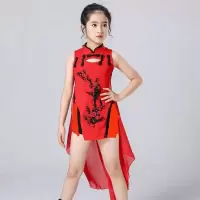 六一儿童演出服爵士舞蹈服模特t台走秀街舞表演古典时尚旗袍