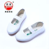 青岛环球儿童小白鞋学校表演节目舞蹈鞋小学生帆布鞋体操鞋白球鞋