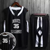 篮球服套装男杜兰特35号德鲁联赛篮球衣背心透气速干运动队服